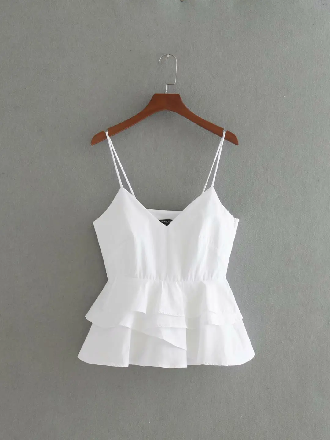 Летняя новая Стильная приталенная однотонная блузка в западном стиле с