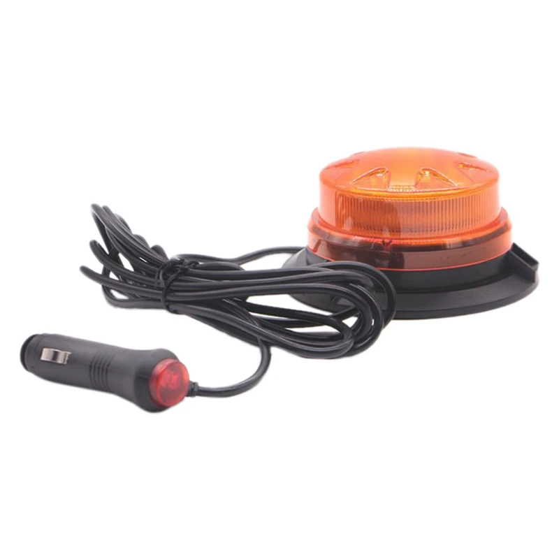 

12V/24V High Intensity LED Beacon Magnet Mount Low Profile Compact Strobe Flashing Emergency Warning Light