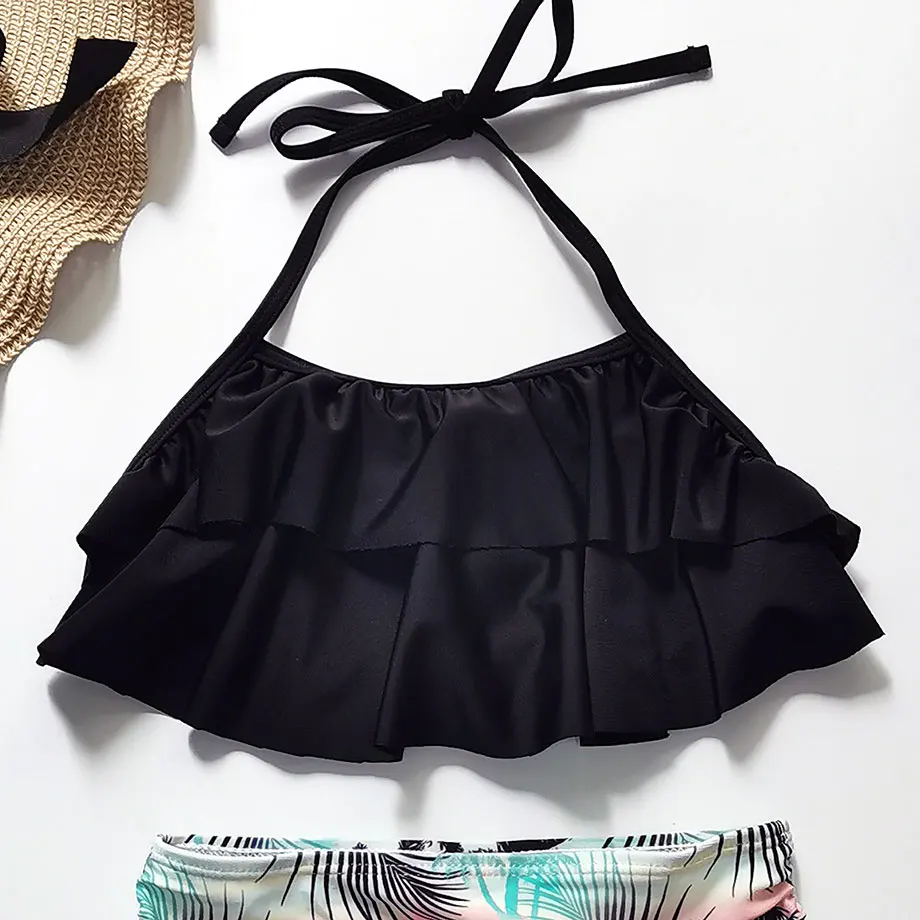 От 5 до 12 лет купальный костюм для девочек Детский комплект бикини с высокой