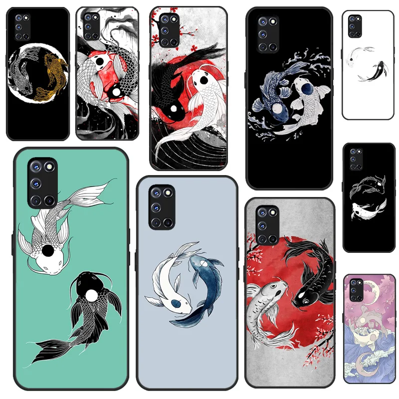 

Чехол Koi Fish Yin Yang для OPPO A1K A15 A91 A83 A93 A52 A72 A3S A5S F5 F7 A31 A53 A5 A9 2020, задняя крышка