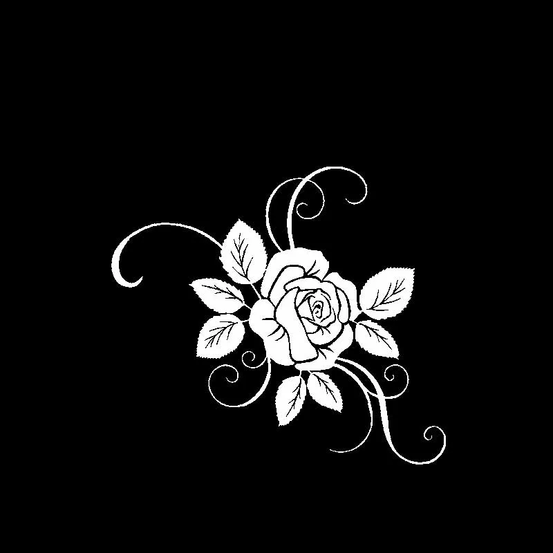 

Originality Car Sticker Vinyl Decal Rose Gorgeous Ornamentation Black/Silver 16.2CM*14.4CM