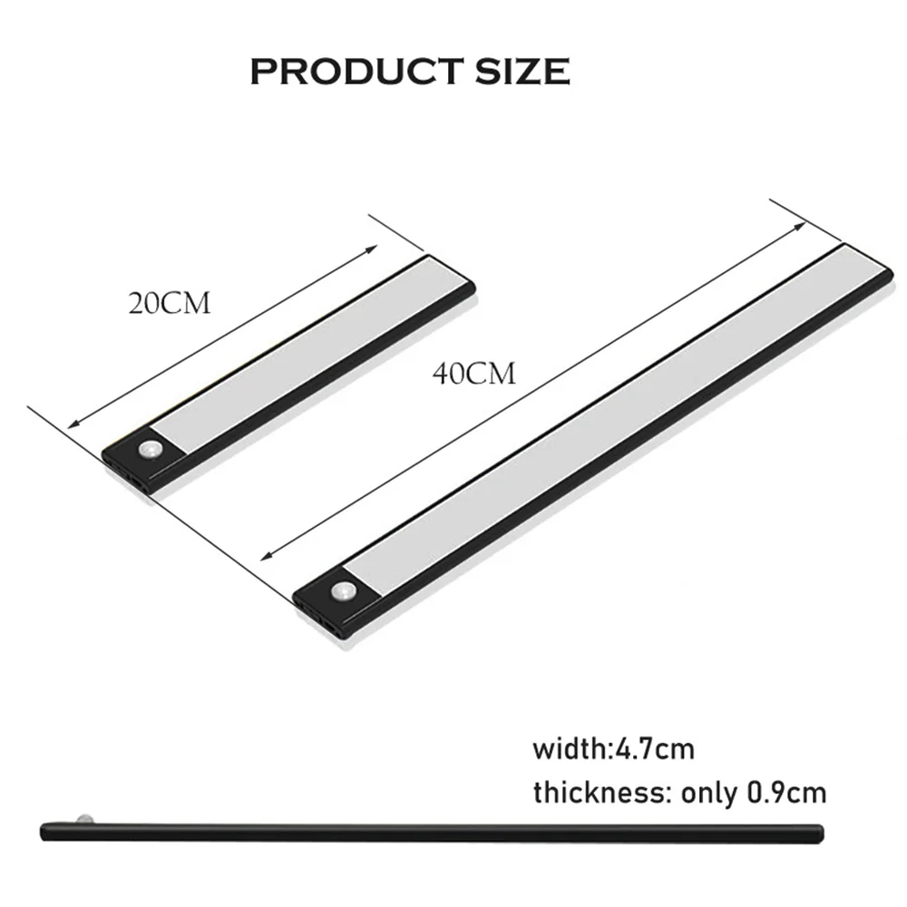 led cabinet light 102040cm motion sensor cabinet lights kitchen cabinet lighting usb rechargeable magnetic led cabinet lights free global shipping