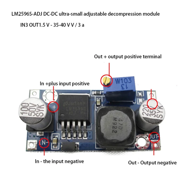 

LM2596S-ADJ DC-DC Регулируемый понижающий модуль регулятора LM2596