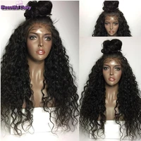 beautiful diary long black wigs kinky curly synthetic lace front wig 13x4 futura hair lace frontal wig for black women