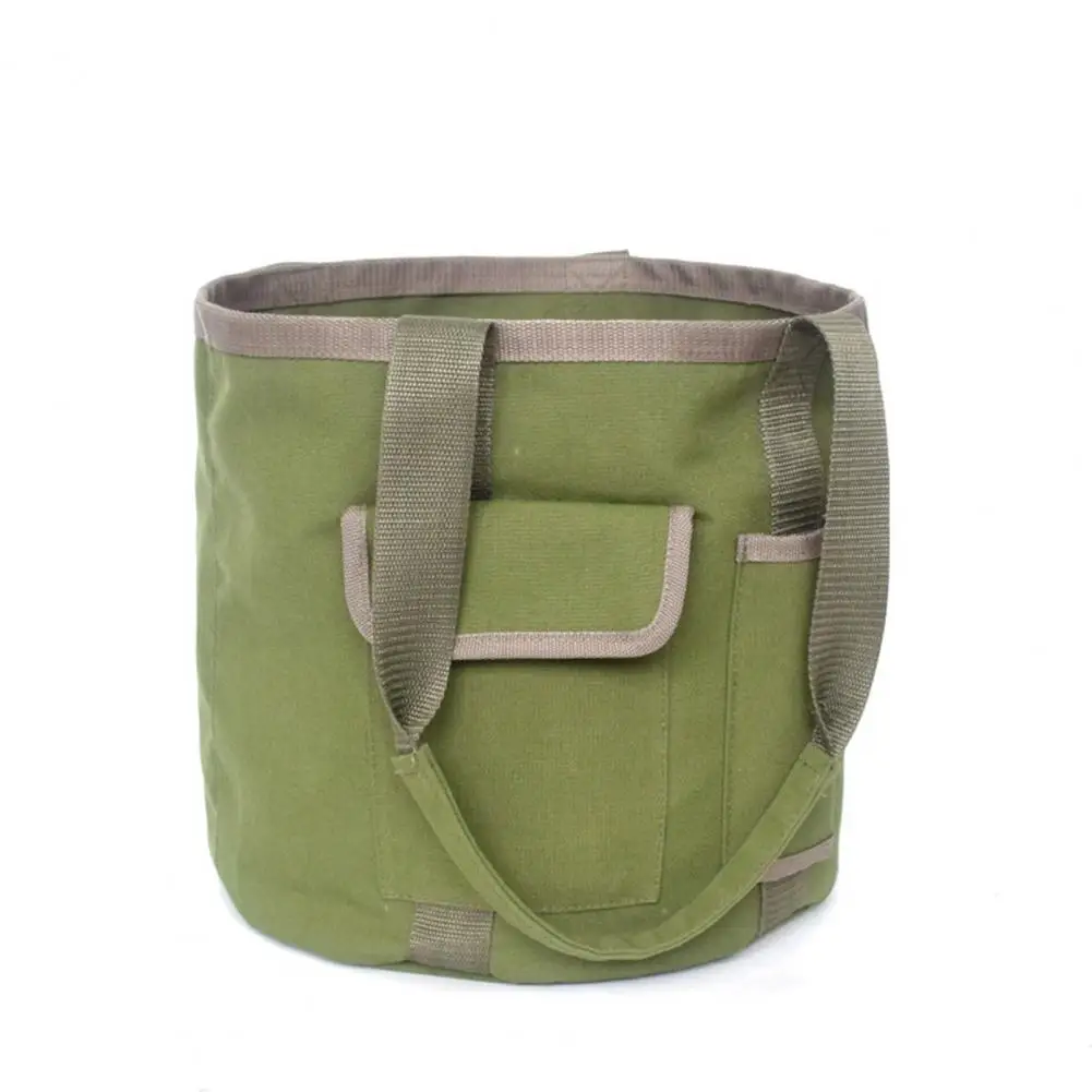 

Portable Rainproof Canvas Garden Tool Bucket Tote Bag for Outdoor