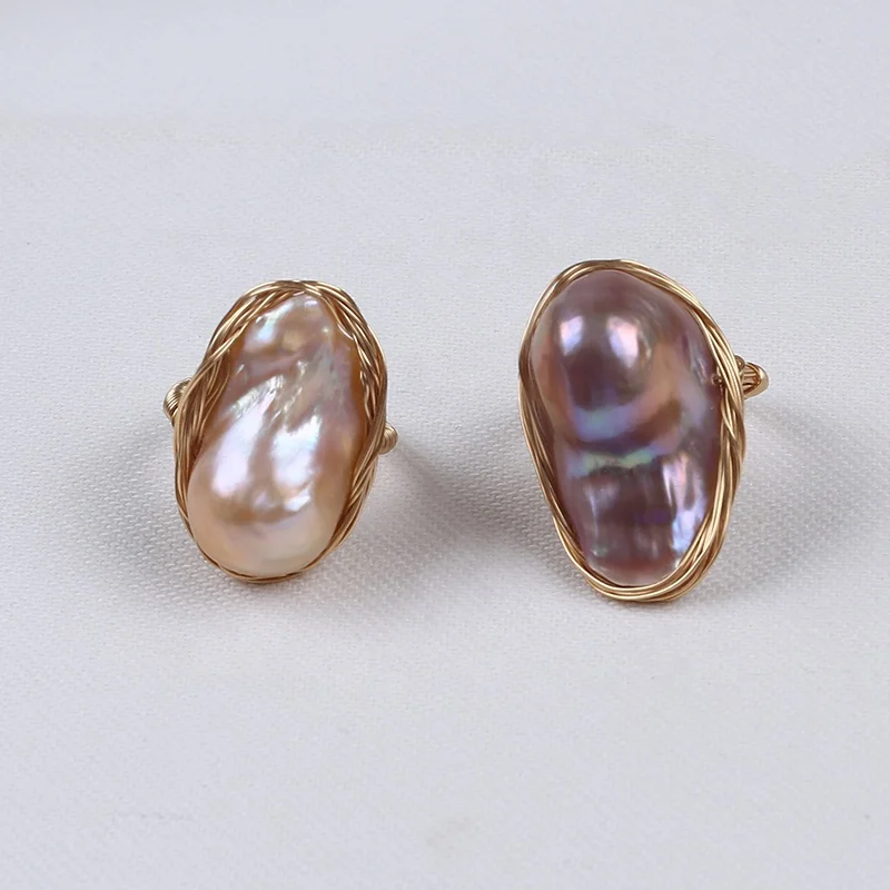 Кольцо с жемчугом в стиле барокко 16/20 мм | Украшения и аксессуары