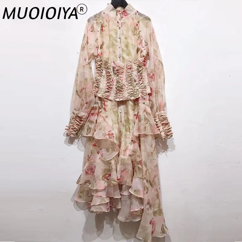 

Женское модельное платье с длинным рукавом, дизайнерское облегающее элегантное платье-трапеция с оборками и поясом, весна-лето 2021