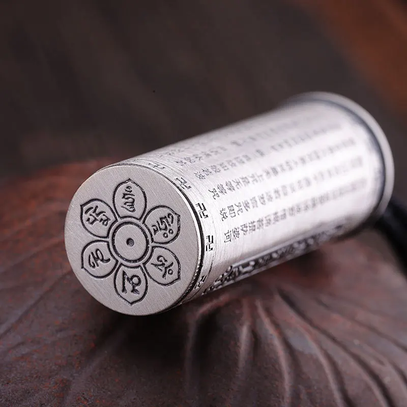 Подвеска из серебра 925 пробы в виде сердца Будды с сутрой