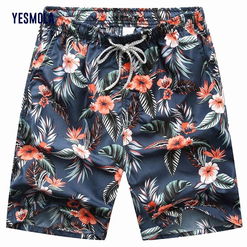 

YESMOLA Summer Men Short Tropical Coconut Tree Beach Shorts Drawstring Swim Trunks Quick Dry Surfing Sport Casual Loose Pants