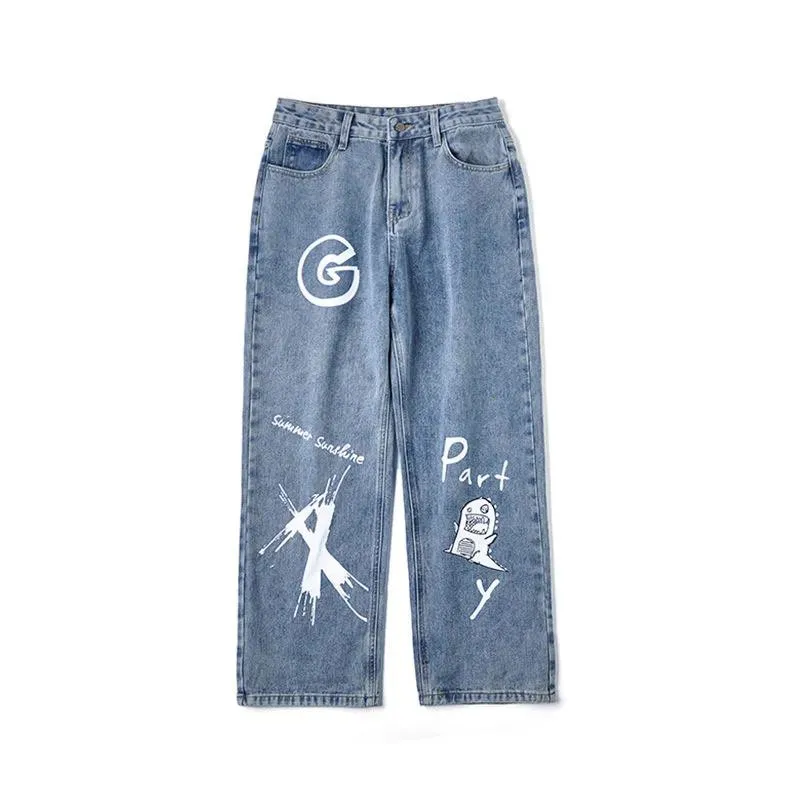 

Японские Мультяшные джинсы, женские брюки-карго в стиле хип-хоп, модные мешковатые джинсы в стиле ретро Харадзюку, готические уличные женск...