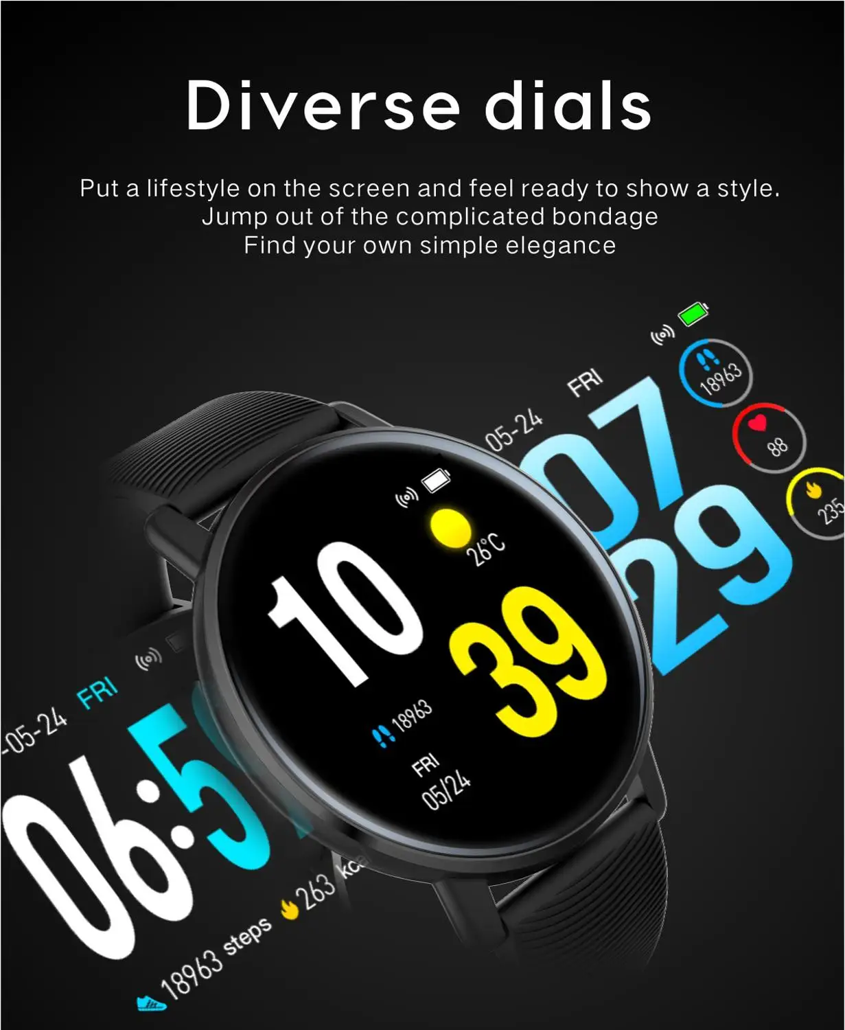 

H50 Smart Watch Men Women Touch HD Screen Waterproof With Heart Rate Monitor Blood Pressure Fitness Bracelet Smartwatch 2020