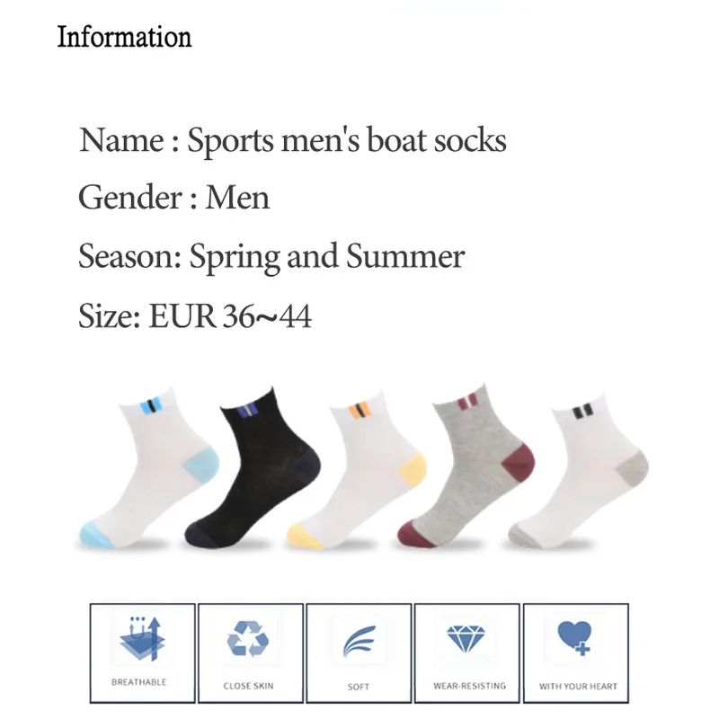 

5 Pair = 10 Pair of men Casual long sock Soft breathing Cato Sport socks Men socks Young Comfortable breathing tube socks