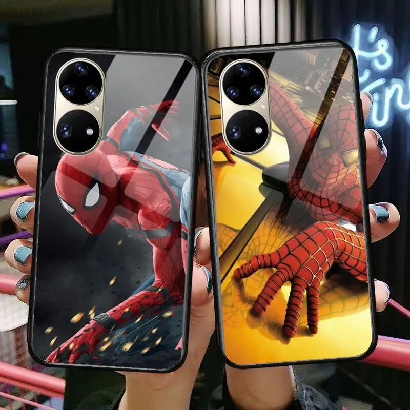 Чехол для телефона Tom Holland с изображением Человека-паука из закаленного стекла -