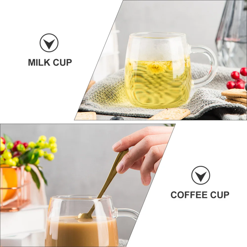 

1Pc Transparent Water Mug Glass Cup Multi-function Cup (White)
