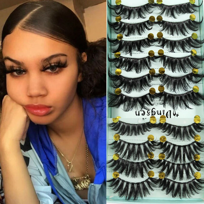 10 пар 3D Искусственные норковые накладные ресницы натуральные пачкающие