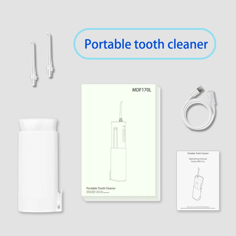 

3 Modes Dental Oral Irrigator IPX7 Waterproof Portable Oral Care Water Flosser Jet Retractable Dental Teeth Cleaner + 2 Jet Tips