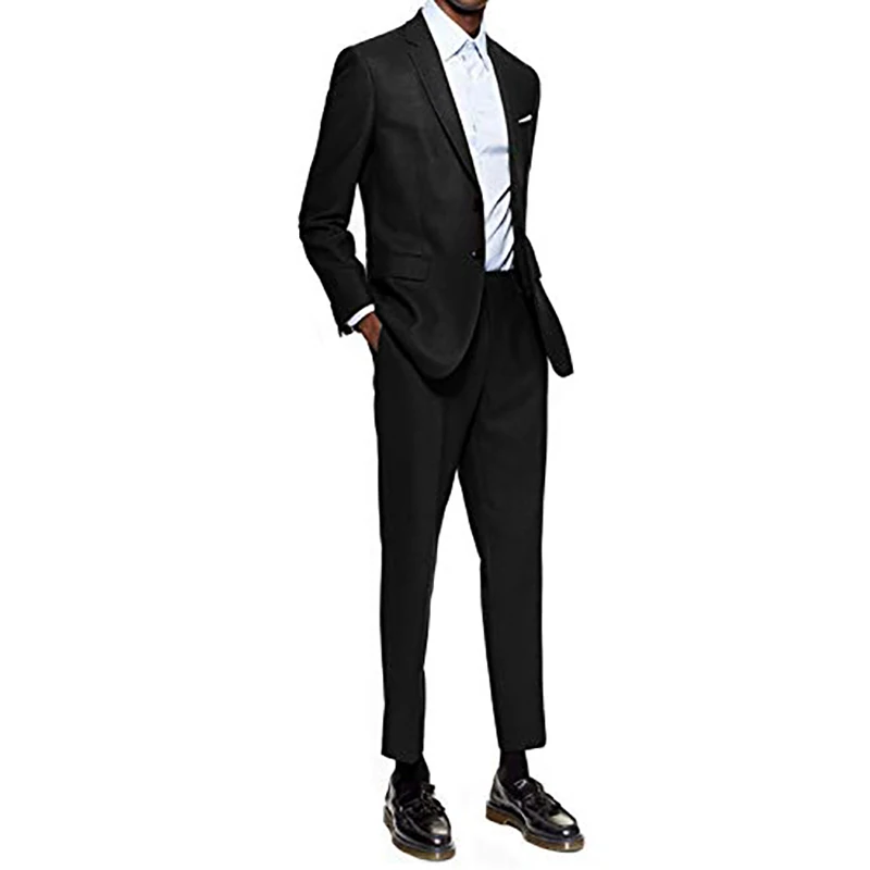 

Men's Slim Fit Suits Classic Wedding Party 2 Piece Jacket and Pants Sets Two Button Tuxedo Formal Office Business Casual Blazer