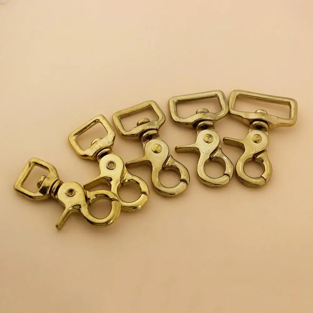 

4 Pcs Brass Snap Hook Swivel Eye Lobster Claw Clasps Trigger Clip for Leather Craft Bag Purse Strap Belt Webbing Pet Leash Rope