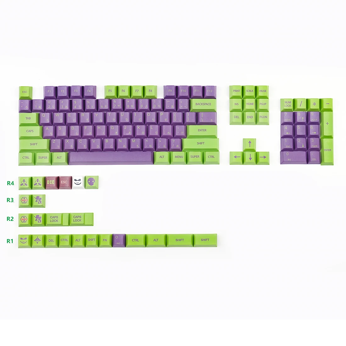 

145 шт., колпачки для клавиш Cherry Profile PBT Dye-Sub для механической игровой клавиатуры GH60/GK61/ GK64/ 84/ 87/ 104/ 108