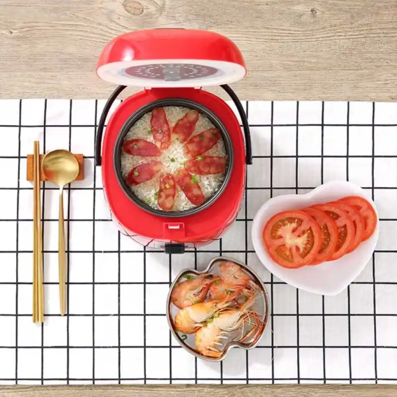 

Mini Rice Cooker 1.2L Intelligent Electric PFA Powder Coating Cookers For Home Students Porridge Soup Cooking 200W 220V
