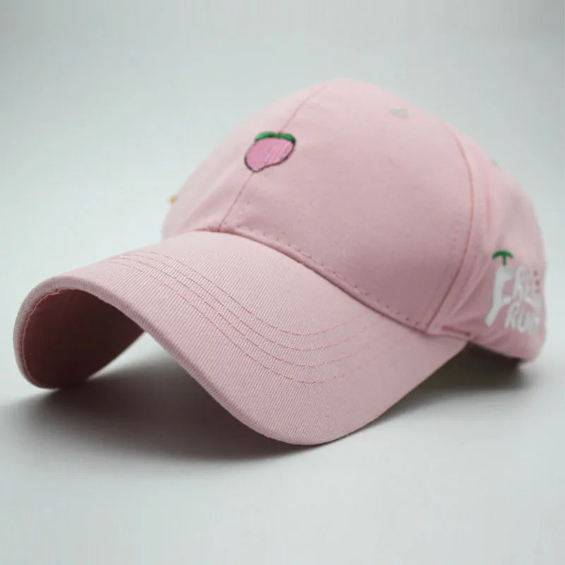 Light Pink Новое поступление, Весенняя бейсболка с вышивкой в виде свежих фруктов, клубника, банан, вишня, апельсин, персик, бейсболка для женщин - Цвет: Light Pink