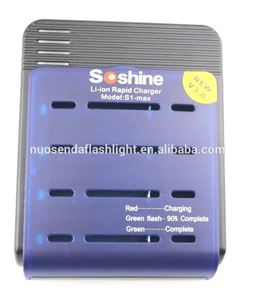 

Soshine S1-V3 4 Channel 18650 16340 RCR123 Rapidly Intelligent Li-ion Battery Charger