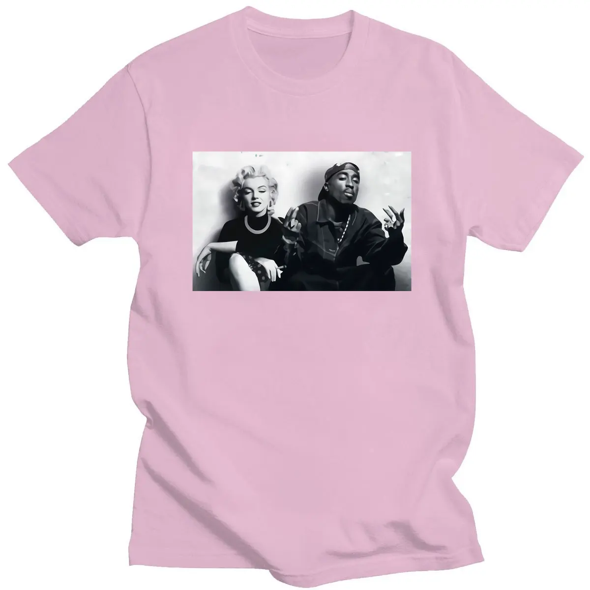 

Summer Fashion Design Legends Tupac 2Pac Marilyn Monroe T Shirt Men Casual Hip Hop Short Sleeve Round Oversized Cotton T-Shirt