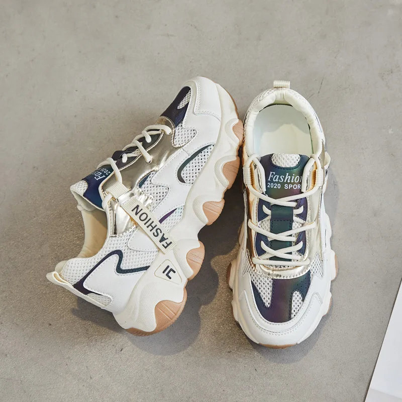 

Daddy Shoes Net Shoes Female 2021 Summer New Breathable Ins Tide Wild Thick-soled Casual Feet Small Wear-resistant Sports Shoes