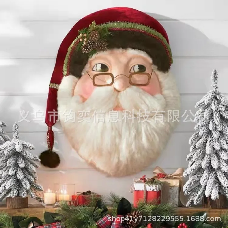 

Independent Station New 2021 Christmas Decoration Santa Claus Head Statue Decoration Holiday Wall Decorations Christmas Pendant