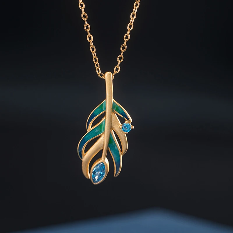 Linmouge Новое модное женское ожерелье с листьями черепахи циркониевое ювелирное