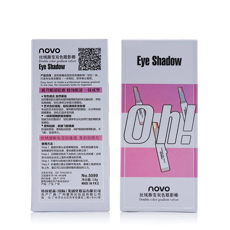 NOVO макияж для глаз мерцающий земляной Цвет Тени век Крем ручка двойной цвет