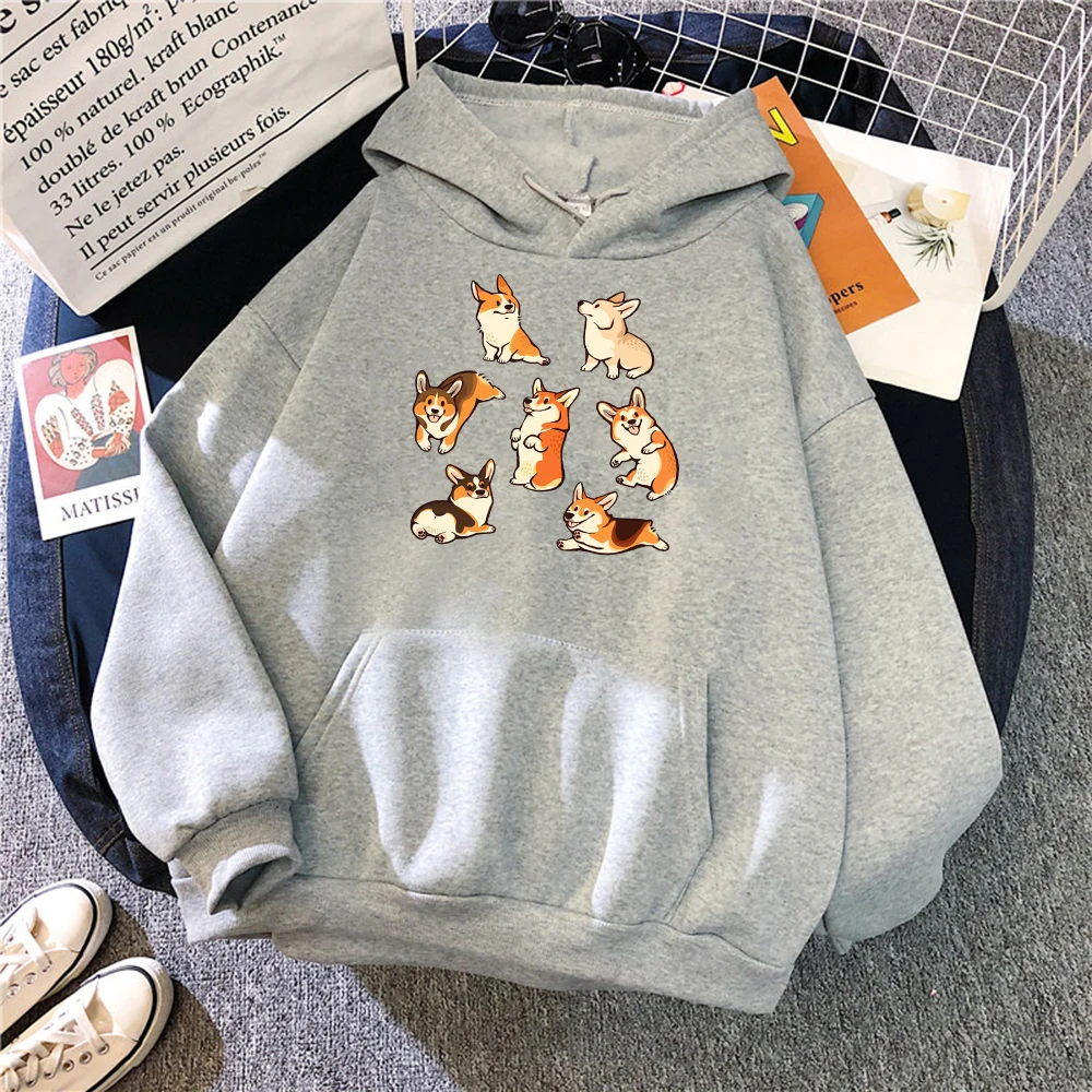 

Cute Little Shiba Pullovers Funny Cartoon Printing New Hoody For Man Warm Harajuku Hoodie Street Fashion Brand Women Hoodies