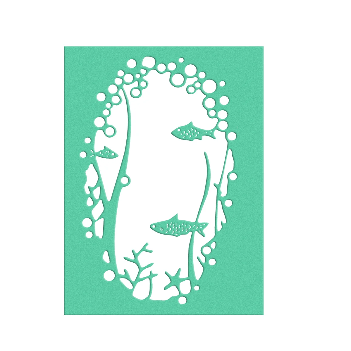 Подводный Коралл Рыба пузырь Узор Крышка карты металлическая резка штампы