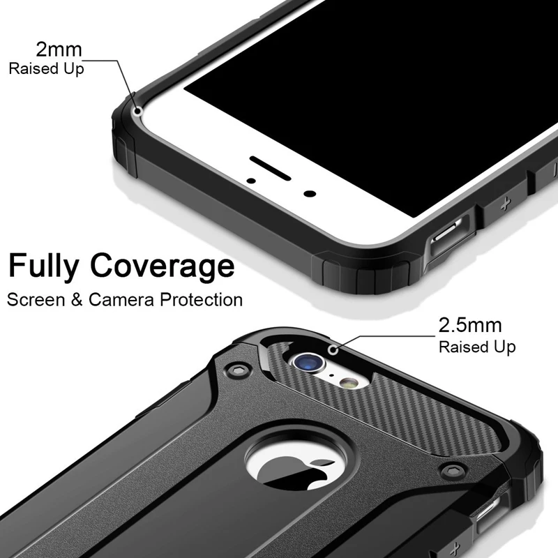 rugged dual layer armor case for iphone 11 pro max 2019 6 6s 7 8 plus x xs max xr 5 5s se case duty shockproof hard pc tpu cover free global shipping
