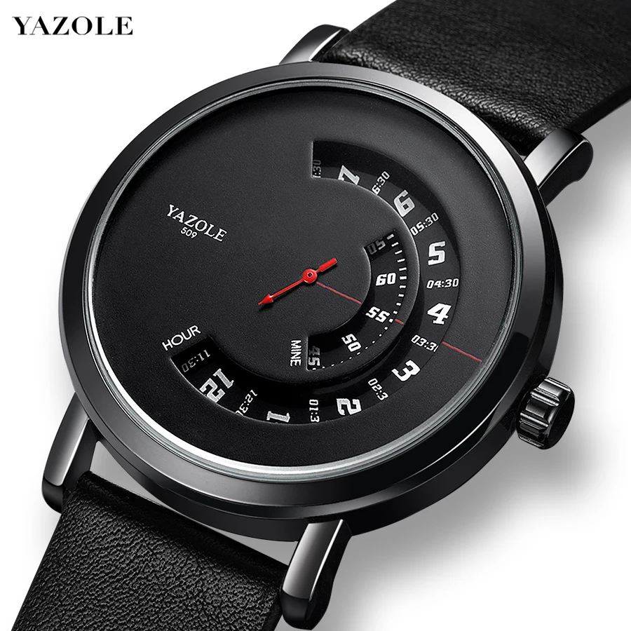 Часы YAZOLE Мужские кварцевые с автоматической датой и вращающимся