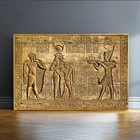 Египетские хироглифы, плакат с фреской в древнем египетском стиле, настенная роспись, принт королевы Хатшепсут, храм, резьба по камню, Фараона, холст, живопись
