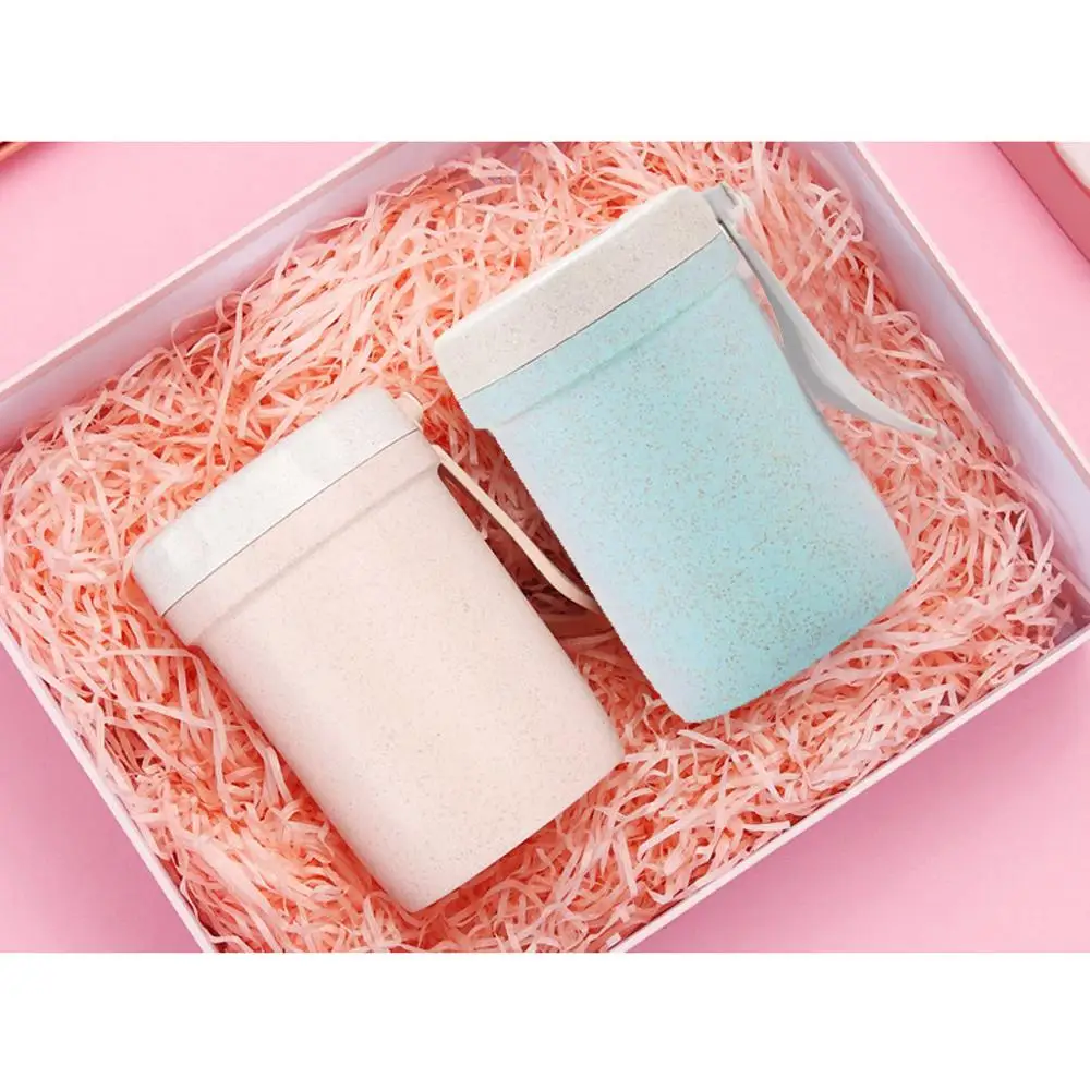 300 мл Высокое качество Пшеничная солома герметичная чашка с крышкой вода завтрак