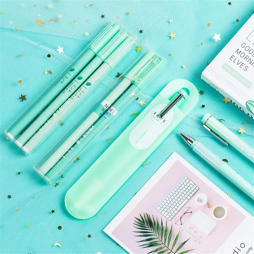 Набор гелевых ручек в Корейском стиле с цветком вишни 0 38/0 5 мм черные чернильные