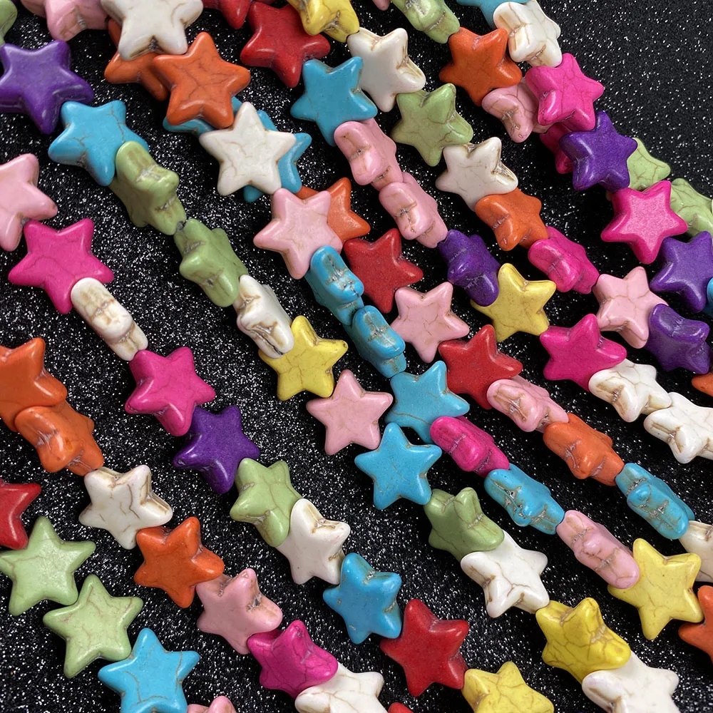 

Natural Semi-precious Stones Turquoise Small Pentagram Shape Mix-color for Jewelry Making Necklace Earrings Bracelet Gift