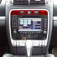 carbon fiber car double flash button panel trim cover decal sticker for porsche cayenne sport suv 2003 2010 styling accessories