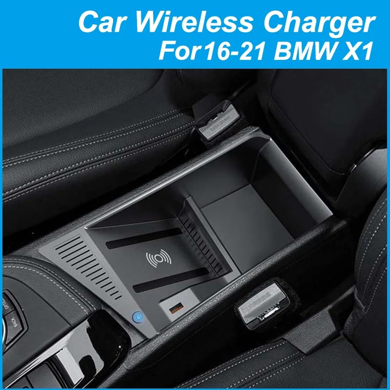 Car Wireless Charger For BMW X1 F48 Storage Box 15W Mobile Phone Fast Charging Board Larger cigarette lighter modification