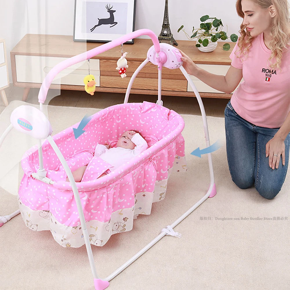 

Baby Electric Swing For Newborns Bed Newborn Bed Smart Cradle Children's Rocking Chair Bed Full Sets Cradle