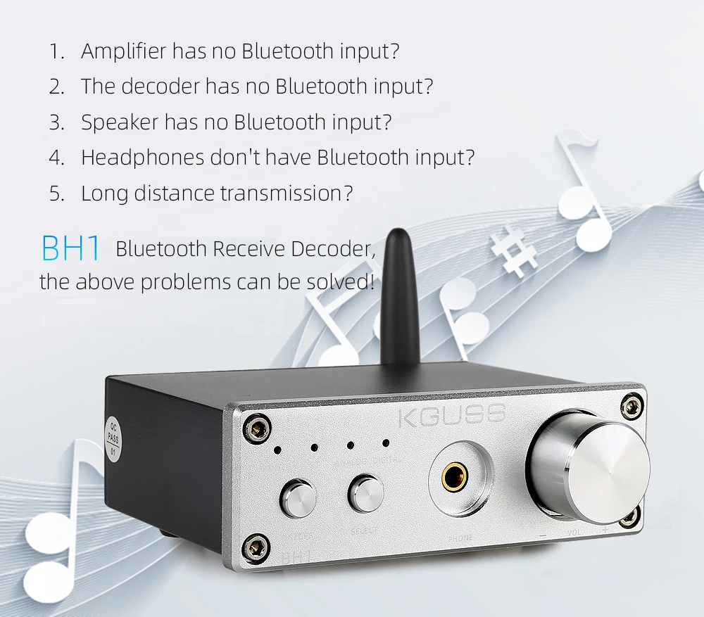 KGUSS BH1 DAC QCC3008 Bluetooth 5,0 CS8406 аудио декодер PCM5102A APTX усилитель для наушников