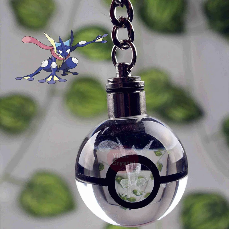 Greninja Модная одежда по индивидуальному заказу; обувь с украшением в виде кристаллов брелок с покемоном Подарочный Хрустальный светодиод брелок с покемоном - Цвет: Greninja