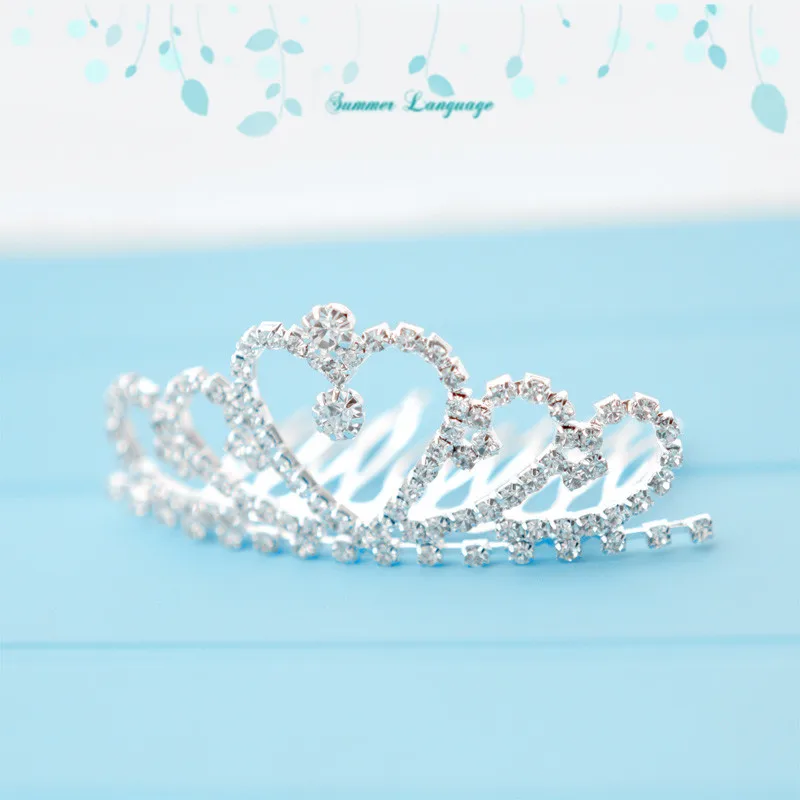 Маленький гребешок для волос в виде тиары модный прозрачный кристалл Корона