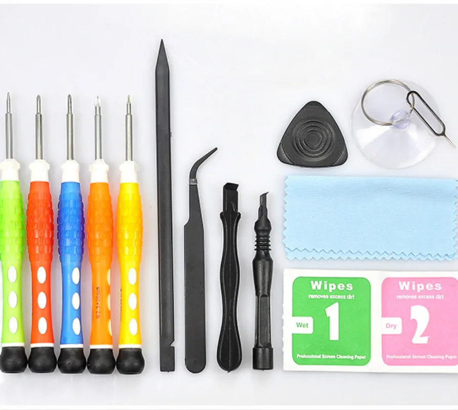 

Opening Tools 14 in 1 Screwdriver Repair Mobile Phone Disassemble Kit Set for iPhone Samsung Hand Tool Set with wipes