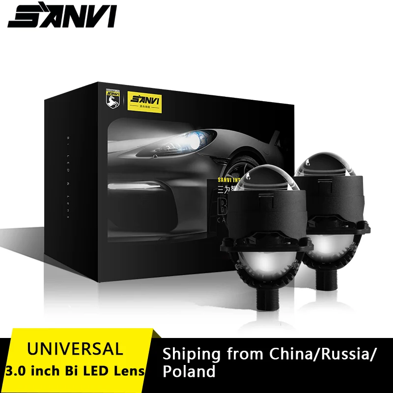 Автомобильные светодиодные мини фары Sanvi 2 5 дюйма 35 Вт 6000k H4 H7 9005 9006|Аксессуары для