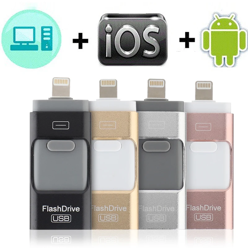 OTG Usb флеш накопитель 8 ГБ 16 32 64 Гб 128 карта памяти для iphone 7 Plus 6 6s 5S ipad Pendrive 3 0|USB