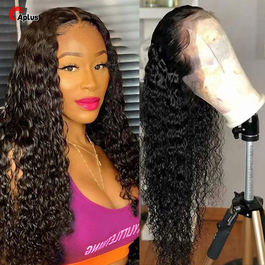 

28 30inchBrazilian Water Wave Lace Front Wig 13x4 Lace Frontal Human Hair Wigs HD Transparent Lace Wig Remy Waterwave Human Hair