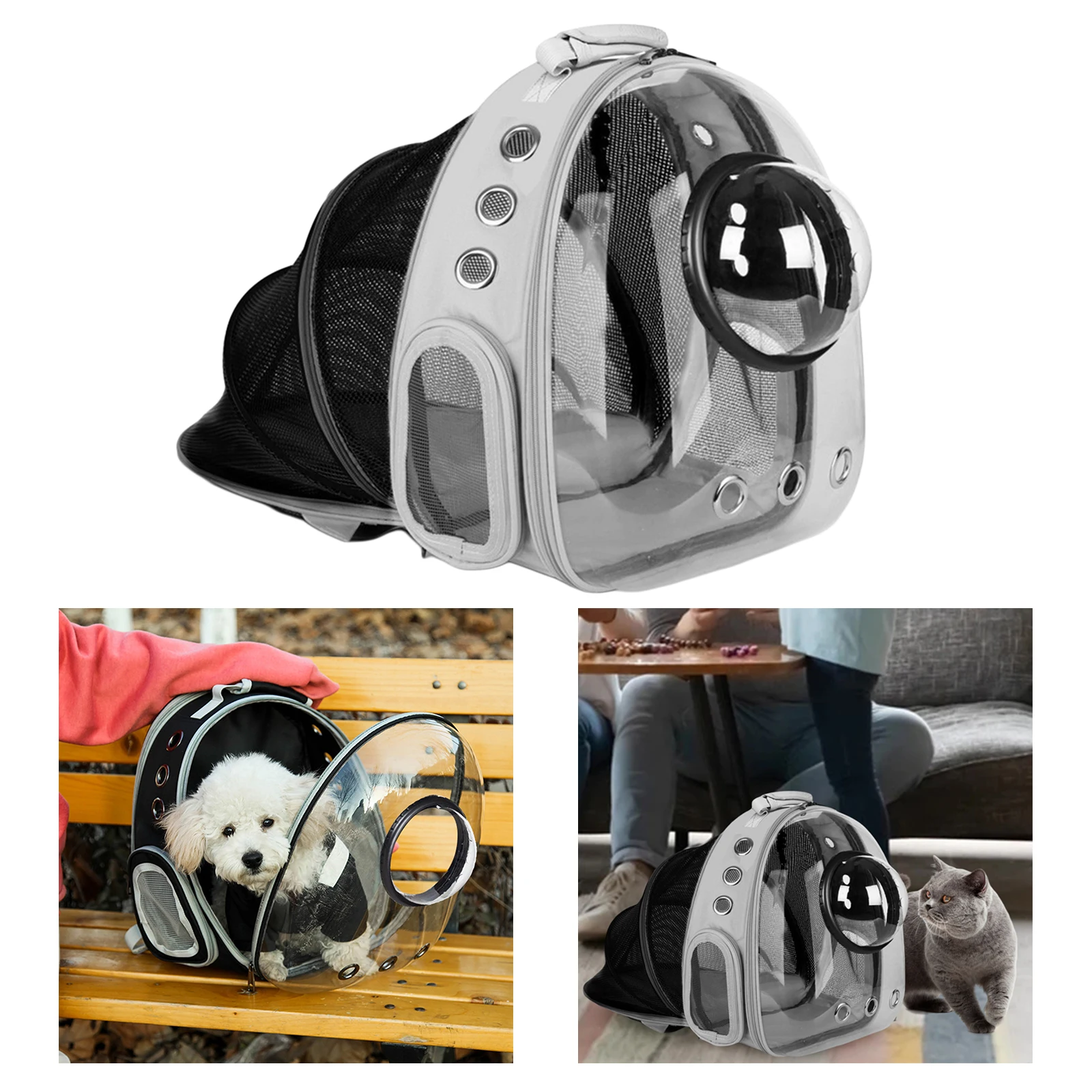 

Воздухопроницаемая переноска для кошек, портативная уличная дорожная сумка для перевозки питомцев, прозрачный вместительный рюкзак для ко...